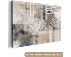 Canvas schilderij - Modern abstract 90x60 - Abstracte kamer decoratie accessoires - Canvasdoek - Schilderijen woonkamer - Wanddecoratie slaapkamer - Wandschilderij lijnen - Muurdecoratie keuken - Wanddoek interieur - Woondecoratie