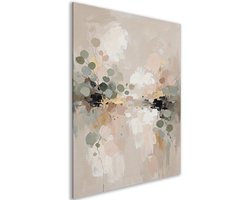 Canvas schilderij - Moderne in huis - Botanicals - Wanddecoratie taupe - Accessoires woonkamer - Decoratie slaapkamer volwassenen - Muurdecoratie hal - Japandi - Abstract - 75x100 cm