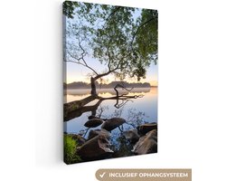 Canvas schilderij natuur 90x140 - Kamer decoratie accessoires - Landschap schilderijen woonkamer - Wanddecoratie slaapkamer - Muurdecoratie keuken - Wall decoration wanddoek interieur - Woondecoratie huis - Woonaccessoires