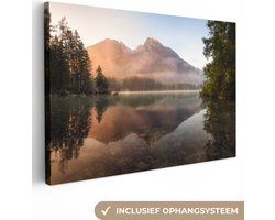 Canvas schilderij - Natuur en bergen 90x60 - Kamer decoratie accessoires - Landschap schilderijen woonkamer - Wanddecoratie slaapkamer - Muurdecoratie keuken - Wall decoration wanddoek interieur - Woondecoratie huis - Woonaccessoires