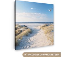Canvas schilderij - Natuur en duinen 50x50 - Kamer decoratie accessoires - Schilderijen woonkamer strand en zee - Wanddecoratie slaapkamer - Muurdecoratie keuken - Wanddoek interieur binnen - Woondecoratie huis - Woonaccessoires
