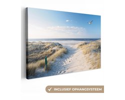 Canvas schilderij - Natuur en duinen 90x60 - Kamer decoratie accessoires - Schilderijen woonkamer strand en zee - Wanddecoratie slaapkamer - Muurdecoratie keuken - Wanddoek interieur binnen - Woondecoratie huis - Woonaccessoires