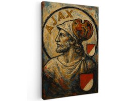 Canvas schilderij - Old Ajax Abstract - 60x40 cm - Abstracte kunst - Huis decoratie woonkamer - Keuken muur schilderijen - Wanddecoratie accessoires - Kamer interieur voetbal
