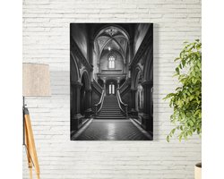 Canvas Schilderij - Oud Trappenhuis - Architectuur Kunst - Kamer decoratie accessoires - Schilderijen woonkamer kunst - Wanddecoratie slaapkamer - Muurdecoratie keuken - Wanddoek interieur binnen - Woondecoratie huis - Wall art woonaccessoires