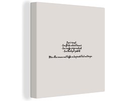 Canvas Schilderij Papa's recept - Taupe - Quote - 90x90 cm - Wanddecoratie