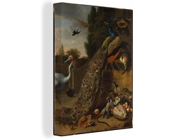 Canvas Schilderij Pauw - Otto Marseus van Schrieck - 60x80 cm - Wanddecoratie
