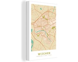 Canvas Schilderij Plattegrond - Wijchen - Vintage - 20x30 cm - Wanddecoratie