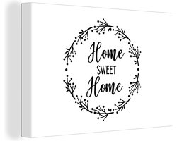 Canvas Schilderij Quotes - Home sweet home - Spreuken - Thuis - Home - 30x20 cm - Wanddecoratie