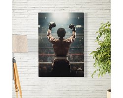 Canvas Schilderij - Rocky Balboa - Kamer decoratie accessoires - Schilderijen woonkamer kunst - Wanddecoratie slaapkamer - Muurdecoratie keuken - Wanddoek interieur binnen - Woondecoratie huis - Wall art woonaccessoires