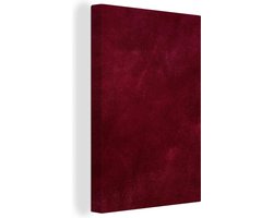 Canvas Schilderij Rood - Bordeaux - Abstract - 20x30 cm - Wanddecoratie