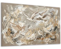 Canvas schilderij - Slaapkamer - Modern - Woondecoratie - Woonkamer accessoires - Beige - Abstract - 70x50 cm