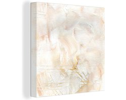 Canvas Schilderij Taupe - Design - Abstract - 90x90 cm - Wanddecoratie