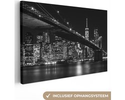 Canvas schilderij - Times square New York 140x90 - Kamer decoratie accessoires - Schilderijen woonkamer - Wanddecoratie slaapkamer - Room decoration - Muurdecoratie keuken - Wanddoek interieur binnen - Woondecoratie huis - Woonaccessoires