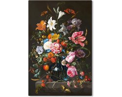 Canvas Schilderij Vaas met bloemen - Jan Davidsz de Heem - 60x90 cm