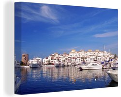 Canvas Schilderij Van haven Puerto Banús Marbella Spanje - 60x40 cm - Wanddecoratie