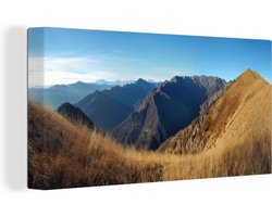 Canvas Schilderij Varens op het berglandschap in het Nationaal Park Val Grande - 40x20 cm - Wanddecoratie