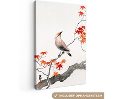 Canvas Schilderij voor Woonkamer - Japandi/Wabi Sabi Stijl - Esdoorn - Japan - Gespannen op Houten Frame