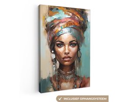 Canvas schilderij vrouw 40x60 cm - Slaapkamer decoratie volwassenen - Moderne kunst - Muurdecoratie canvasdoek abstract - Muurdoek keuken - Foto op canvas - Keukenschilderij woondecoratie - Abstracte kamerdecoratie - Hotel chique