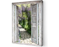 Canvas Schilderij - Wanddecoratie Poster - Muur Opfleuren - Hoge Kwaliteit Print - 50x70 cm - Bos Stenen