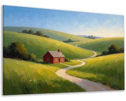 Canvas schilderij - Woonkamer - Landschappen - Hal - Impressionisme - Kunst aan de muur kamer - Groen - Kantoor - 70x50 cm