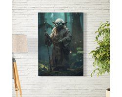 Canvas Schilderij - Yoda - Star Wars - Kamer decoratie accessoires - Schilderijen woonkamer kunst - Wanddecoratie slaapkamer - Muurdecoratie keuken - Wanddoek interieur binnen - Woondecoratie huis - Wall art woonaccessoires