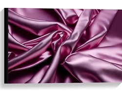 Canvas - Stof - Satijn - Roze - 60x40 cm Foto op Canvas Schilderij (Wanddecoratie op Canvas)