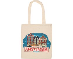 Canvas Tas - Amsterdam city - katoenen tas - schoudertas dames - tassen dames - schoudertassen