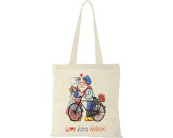 Canvas tas Love from Holland kussend paar - katoenen tas - schoudertas dames - tassen dames - schoudertassen
