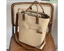 Canvas tas met ritssluiting, multifunctionele casual schoudertas/crossbodytas, geschikt voor dagelijks gebruik.