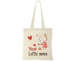 Canvas tas - Voor de liefste mama - Moederdag - katoenen tas - schoudertas dames - tassen dames - schoudertassen