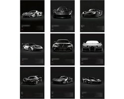 Canvas Wandkunst - Autoposters Set - Mannen Kamer Decoratie - Vintage Raceauto Ontwerp - 30x20 cm - Multicolor