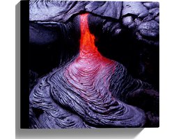 Canvas - Wegstromende Magma - 30x30 cm Foto op Canvas Schilderij (Wanddecoratie op Canvas)