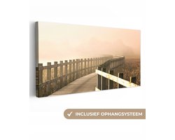Canvas - Woondecoratie - Pad - Hout - Landschap - Gras - 200x100 cm - Canvas schilderij - Canvasdoek