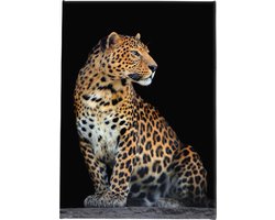 Canvasdoek Panter | Luipaard | Leopard | Wanddecoratie | 60 CM x 90 CM | Schilderij | Dieren | Natuur