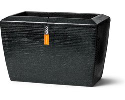Capi Europe - Bloembak rechthoek Arc Granite - 60x35x40 - Zwart - Bloempot Voor binnen en buiten - Beschikbaar in XL formaten - Breukbestendig - 100% Recyclebaar - Levenslang garantie - NBLS8061