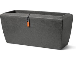 Capi Europe - Bloembak rechthoek Arc Granite - 90x35x40 - Antraciet - Bloempot Voor binnen en buiten - Beschikbaar in XL formaten - Breukbestendig - 100% Recyclebaar - Levenslang garantie - NATS8062