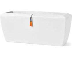 Capi Europe - Bloembak rechthoek Arc Granite - 90x35x40 - Wit - Bloempot Voor binnen en buiten - Beschikbaar in XL formaten - Breukbestendig - 100% Recyclebaar - Levenslang garantie - NWHS8062
