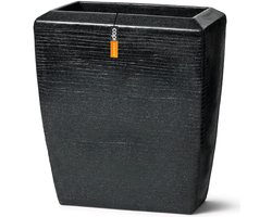 Capi Europe - Bloembak rechthoek hoog Arc Granite - 88x36x100 - Zwart - Bloempot Voor binnen en buiten - Beschikbaar in XL formaten - Breukbestendig - 100% Recyclebaar - Levenslang garantie - NBLS8064