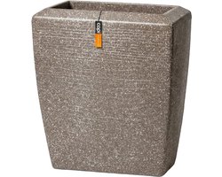 Capi Europe - Bloembak rechthoek hoog Arc Granite - 90x35x60 - Beige - Bloempot Voor binnen en buiten - Beschikbaar in XL formaten - Breukbestendig - 100% Recyclebaar - Levenslang garantie - NBGS8063