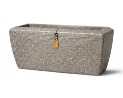 Capi Europe - Bloembak rechthoek laag Arc Granite - 90x35x40 - Beige - Bloempot Voor binnen en buiten - Beschikbaar in XL formaten - Breukbestendig - 100% Recyclebaar - Levenslang garantie - NBGS8062