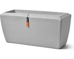 Capi Europe - Bloembak rechthoek laag Arc Granite - 90x35x40 - Ivoor - Bloempot Voor binnen en buiten - Beschikbaar in XL formaten - Breukbestendig - 100% Recyclebaar - Levenslang garantie - NIVS8062