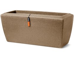 Capi Europe - Bloembak rechthoek laag Arc Granite - 90x35x40 - Wit - Bloempot Voor binnen en buiten - Beschikbaar in XL formaten - Breukbestendig - 100% Recyclebaar - Levenslang garantie - NWHS8062