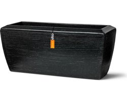 Capi Europe - Bloembak rechthoek laag Arc Granite - 90x35x40 - Zwart - Bloempot Voor binnen en buiten - Beschikbaar in XL formaten - Breukbestendig - 100% Recyclebaar - Levenslang garantie - NBLS8062