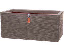 Capi Europe - Bloembak rechthoek Rib NL - 73x39x32 - Warm taupe - Opening Ø31 - Bloempot voor binnen en buiten - Levenslang garantie - Breukbestendig - 100% Recyclebaar - CO2 Neutraal geproduceerd - KWTR963