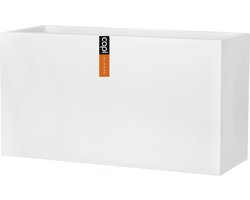 Capi Europe - Bloembak rechthoek Terrazzo - 64x25x35 - Wit - Bloempot voor buiten - WFL108