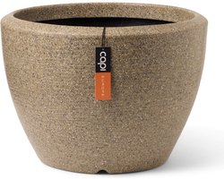 Capi Europe - Bloempot bol Arc Granite - 60x48 - Warm taupe - Bloempot Voor binnen en buiten - Beschikbaar in XL formaten - Breukbestendig - 100% Recyclebaar - Levenslang garantie - NWTS8033