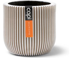 Capi Europe - Bloempot bol Groove Anthracite & Ivory - 8x6 - Ivoor - Opening Ø5.6 - Bloempot voor binnen - 5 jaar garantie - BGVI131
