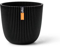 Capi Europe - Bloempot bol Groove Made With - 25x23 - Textiel zwart - Bloempot voor binnen en buiten - Capi ‘Made with’ - Gemaakt van gerecycled materiaal - Levenslang garantie - IGTB535