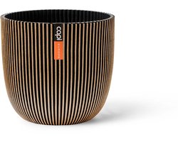 Capi Europe - Bloempot bol Groove Made With - 28x27 - Goud - Bloempot voor binnen en buiten - Capi ‘Made with’ - Gemaakt van gerecycled materiaal - Levenslang garantie - IGGB536