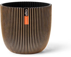 Capi Europe - Bloempot bol Groove 'made with' goud - 25x23 - Goud - Bloempot voor binnen en buiten - Capi ‘Made with’ - Gemaakt van gerecycled materiaal - Levenslang garantie - IGGB535